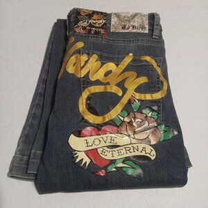 Ed Hardy Love Eternal Jeans - Gold and Multicolor NWT